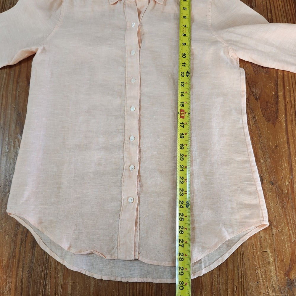 Workshop Republic Clothing Women's‎ Med 100% Linen Button Down Shirt Coastal - Picture 6 of 9